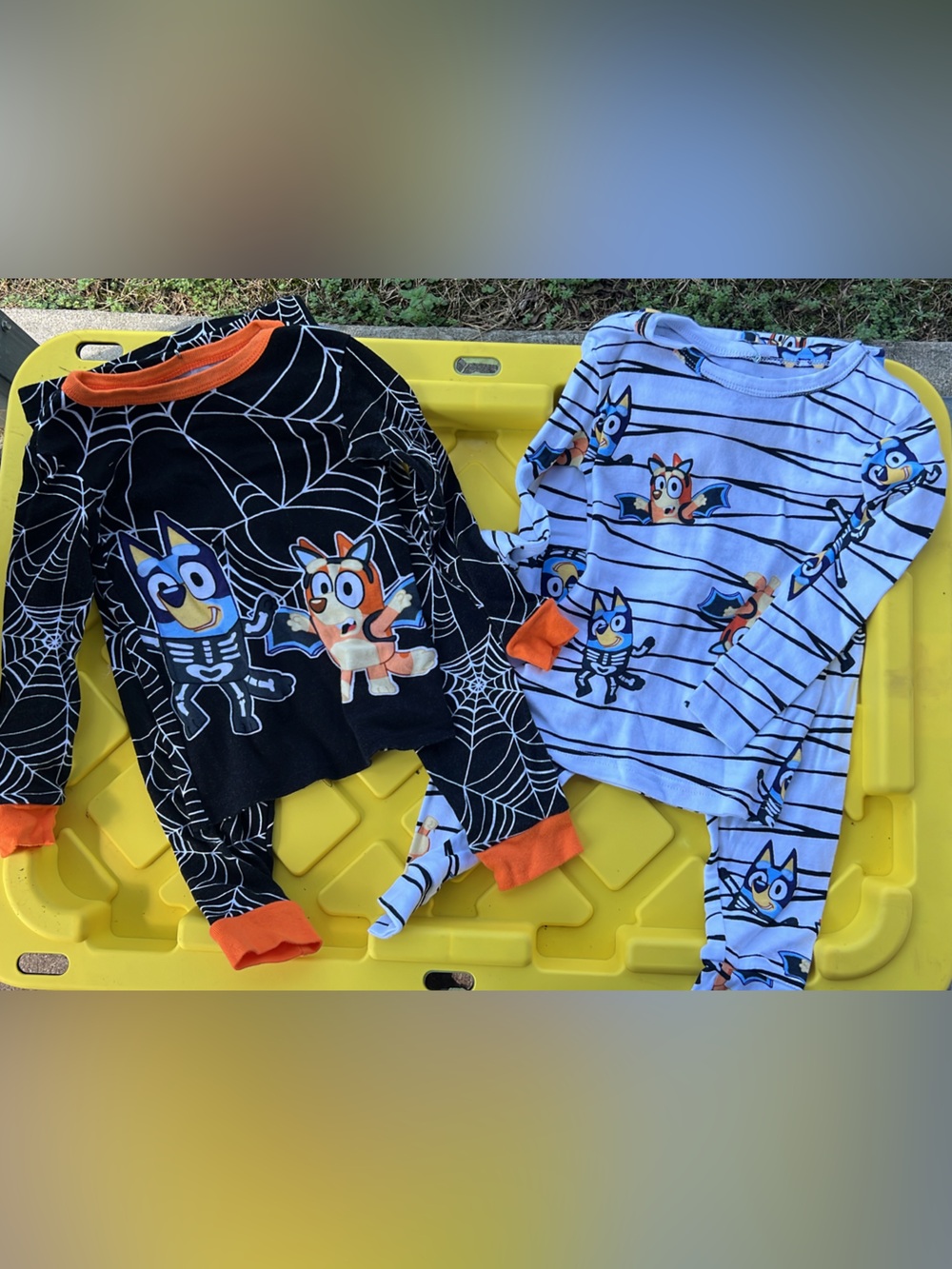 Kids Halloween Bluey and Bingo PJ Sets